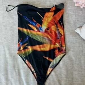 Zara Multicolor Swimsuit with Orange and Blue